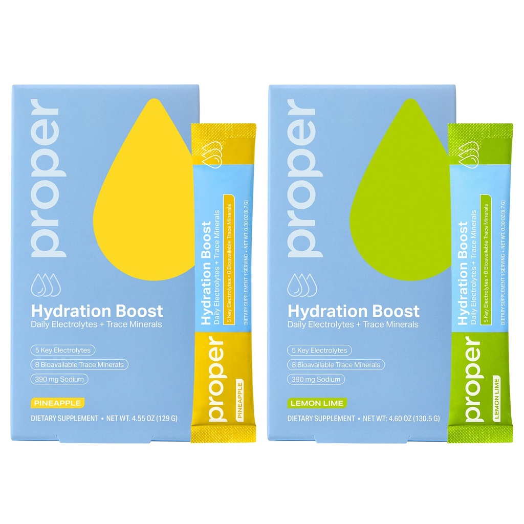 Řádné hydratační hůlky - Electrolyte Powder Drink Mix Packets with Trace Minerals for Rapid Hydration + Přirozeně ochucené - Žádné umělé sladkosti - Lemon Lime