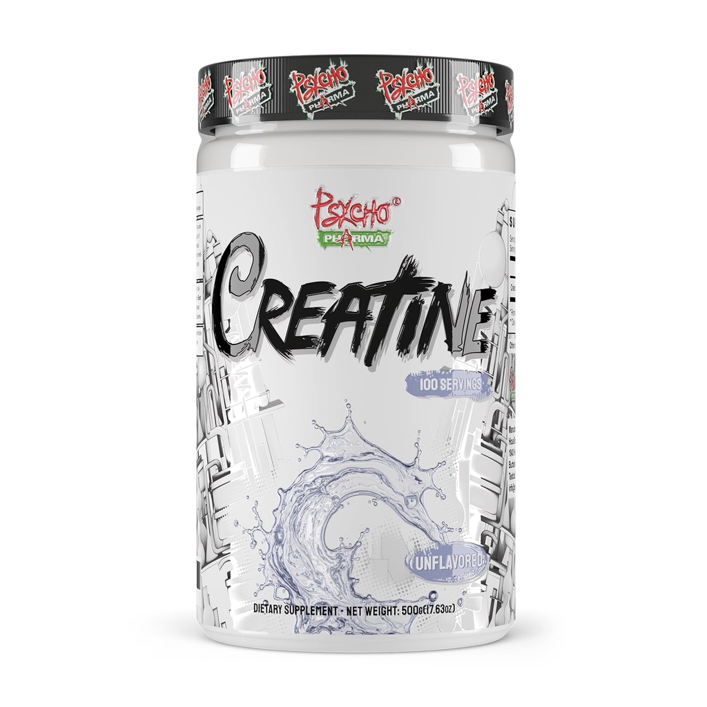 Psycho Pharma Creatine - 5g Premium Creatine Monohydrát na jedno podání, 100 Servingů