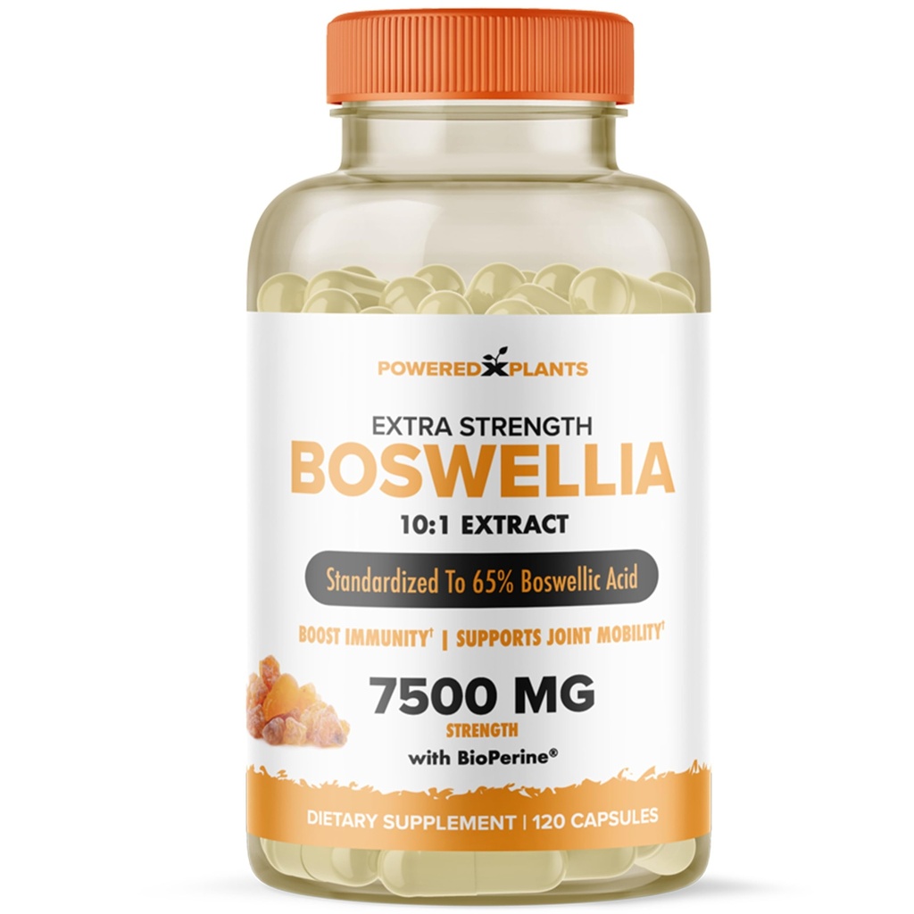 Boswellia Serrata Extract Joint Supplement by Powered by Rostliny - 65% vysoká potence Boswellic Acids with BioPerine - Podporuje imunitu, mobilitu a flexibilitu - 120 Vegan Kapsle
