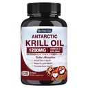 Krill Oil 1200mg, Antarktida Krill Oil Omega 3 Dodatek s EPA, DHA Astaxanthin & Fosfolipidy pro srdce a mozek a společné zdraví, No Fishy After taste, 120 Softgels (60 Služeb)