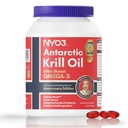 NYO3 Krill Oil 1000mg Omega 3 Dodatek, 56% Fosfolipidy pro 98% Absorpce, Antarktida Superba Boost Krill Oil, High EPA & DHA pro srdce mozek Lipid zdraví, No Fishy Burps, 60 Softgels