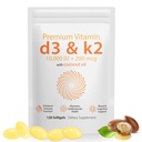 Daiasns vitamin D3 K2 10000iu podporuje svalovou a mozkovou zdraví -high- potency D3 K2 dodatek pomáhá v imunitní a kardiovaskulární podporu - 120 Softgels