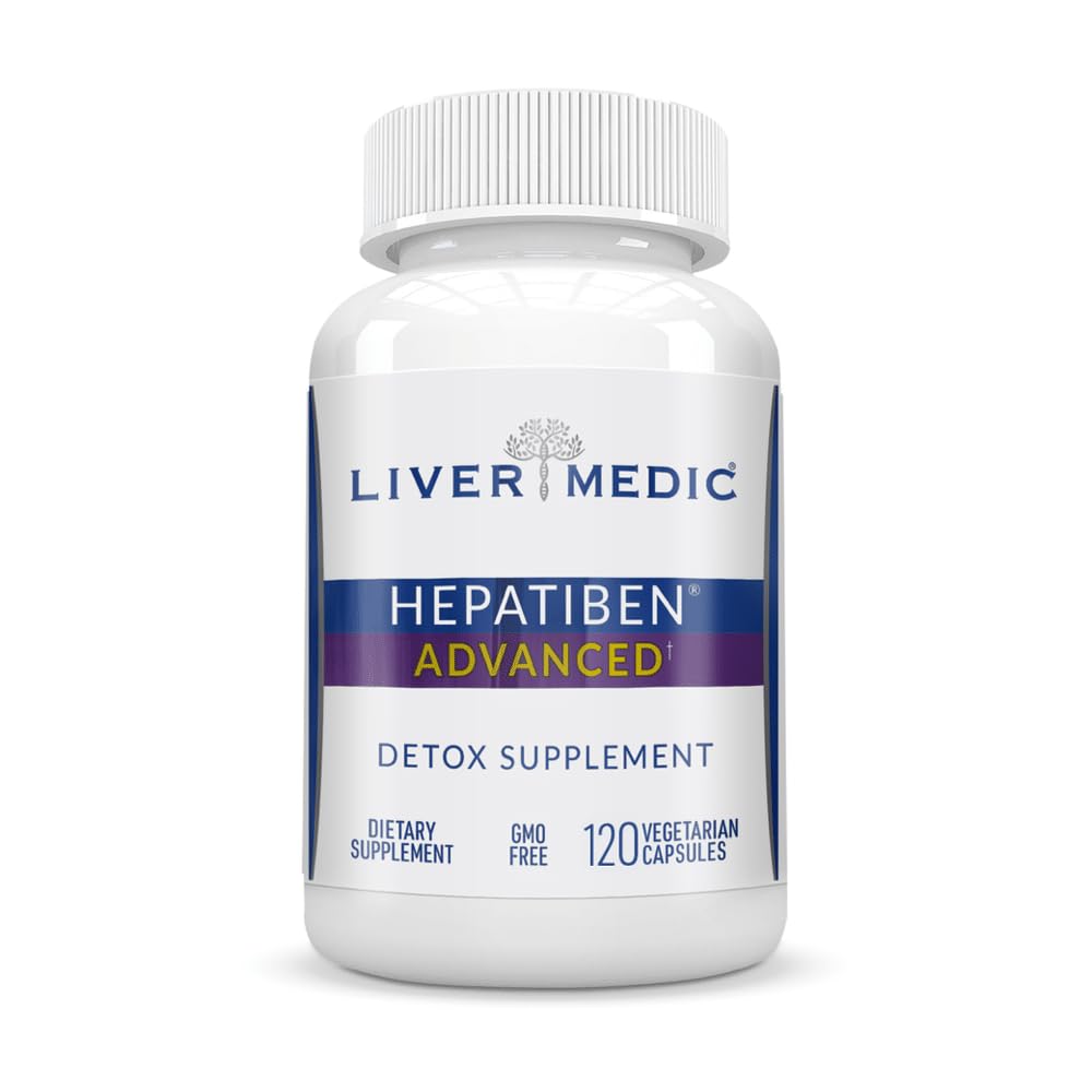 Hepatiben Játra Detox Cleanse Všechny přírodní dodatek s Mlékem Thistle, Silybin, NAC, Cholin, MSM, Turmeric, Berberine, Glutathione Alpha Lipoic Acid Vegan NonGMO 120 Kapsle 1500mg