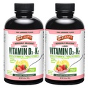 Barleanův balíček obsahující 2 vitaminy D3 + K2 Tekuté doplňky pro děti a dospělé, 5000 IU vitaminu D, růžové citronády, Non- GMO, gluten a mléčné výrobky zdarma, 5.6 oz