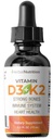 Herbal Nutrition Organic Vitamin D3 K2 Drops - 5000 IU D3 + 63mcg MK7 K2 - 270 Servings, Vegan, Liquid Supplement Superior Delivery - Bone, Heart, Imunity & Mood Support - Peppermint Flavor
