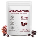 Astaxanthin 12mg, 120 Softgels, 4 Měsíční dodávka, Premium Astaxanthin Antioxidant Doplňky s antioxidační aktivitou, Podporuje oko, imunitní, kloub, zdraví kůže, vnitřní oběh
