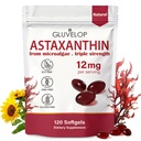 Astaxanthin 12mg, Premium Astaxanthin Antioxidant doplňky, Podporuje oko, kůže, imunitní, vnitřní oběh, čerstvé mikrořasy zdroj, Triple Strength, Non- GMO, 4 Měsíční dodávky, 120 Softgels