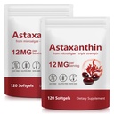 ITSDAWN Astaxanthin 12 mg 2 Pack, Antioxidant dodatek pro oko, Kožní podpora, Přírodní zdroj řas, 240 Softgels