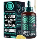 WILD FUEL Liquid Collagen Peptides with Biotin Vitamins for Hair Skin and Nails - 30,000mcg Liquid Collagen for Women and men Plus Biotin - Lemon Flavor, up to 2-Month - 2 oz