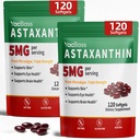 2Pack Astaxanthin doplňky 12 mg - Premium Astaxanthin pro oko, mozek, kůže a imunitní podpora, Mikrořasy zdroj, 240 Softgels