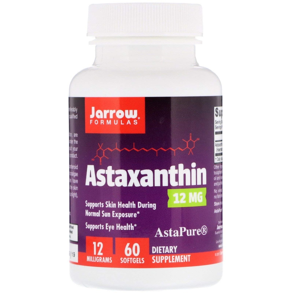 Jarrow Installas ® Astaxanthin 12 mg, dodatek stravy, antioxidační podpora pro imunitní a oční zdraví, 60 Softgels, 60 Day Supply