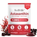 Astaxanthin Doplňky, Premium Astaxanthin 12mg Antioxidant s antioxidační aktivitou, podporuje Eye, Joint, imunitní, Skin Health, Vnitřní oběh, 1Pack (120 Softgels), Non- GMO & No Gluten