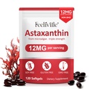 ABOUME Astaxanthin Doplňky, Astaxanthin 12mg, Fresh Microalgae Source, Podporuje Eye, imunitní, Skin Health, Internal Circulation CLANE124; Non- GMO CLANE124; No Gluten (1PCS)