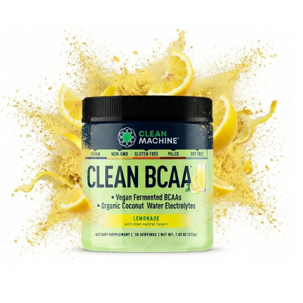 Clean BCAA - 2: 1: 1 Potraviny Sourced BCAA Powder & Coconut Water Electrolytes Recovery & Amino Energy Supplement - Award Winning Vegan Amino Acid Supplement - 30 Servings - Lemonade