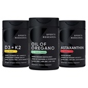 Sports Research ® Antioxidant Support Pack - Oil of Oregano 9500mg + Vitamin D3 K2 5000iu + Triple Strength Astaxanthin
