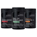 Sports Research ® Antioxidant Support Pack - Oil of Oregano 9500mg + Triple Strength Astaxanthin 12mg + Lipozomální vitamin C Supplement 1000 mg
