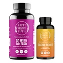Šťastný zdravý hippie záblesk pro to Astaxanthin dodatek & jít s Flow Hormon Balance pro ženy 180ct