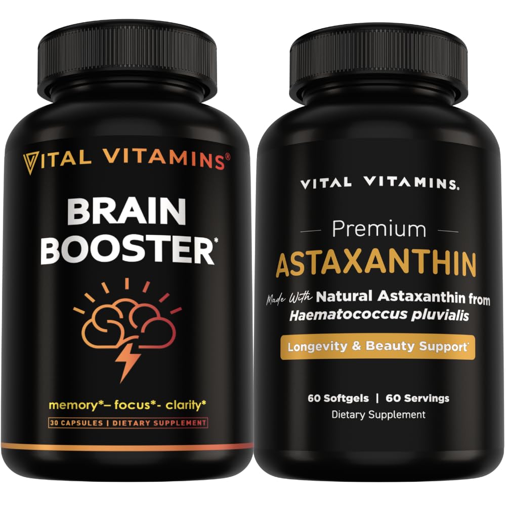 Vitální vitaminy Brain Booster 30 ct + Astaxanthin 60 ct