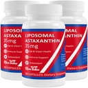 35mg Lipozomální Astaxanthin dodatek - Výkonná antioxidační podpora kůže, kloubní a oční zdraví - Přírodní anti- stárnutí Formule s čistým Astaxanthin - Vegan, Non- GMO, 180 Kapsle