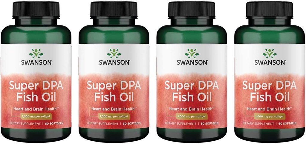 Swanson Super Dpa Fish Oil 1 000 mg 60 Sgels (4 balení)