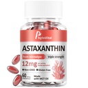 Astaxanthin 12 mg s MCT olejem, 60 Softgels (2-Month Supply) - Triple Strength Antioxidant Supplement from Haematococcus Pluvialis - Non- GMO, gluten- Free, Vegan