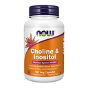 Nyní Potraviny Doplňky, Cholin & Inositol 500 mg, Zdravé Nerve Přenos *, Nervový systém Zdraví *, 100 Kapsle