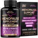 Menopauza Doplňky pro ženy - Dong Quai, Black Cohosh, Pre & Probiotika - Pocení a návaly horka Relief - Digestion, Sleep & Mood Support - 25- in-1 Perimenopauza Complex - Made in USA - 60 Kapsle