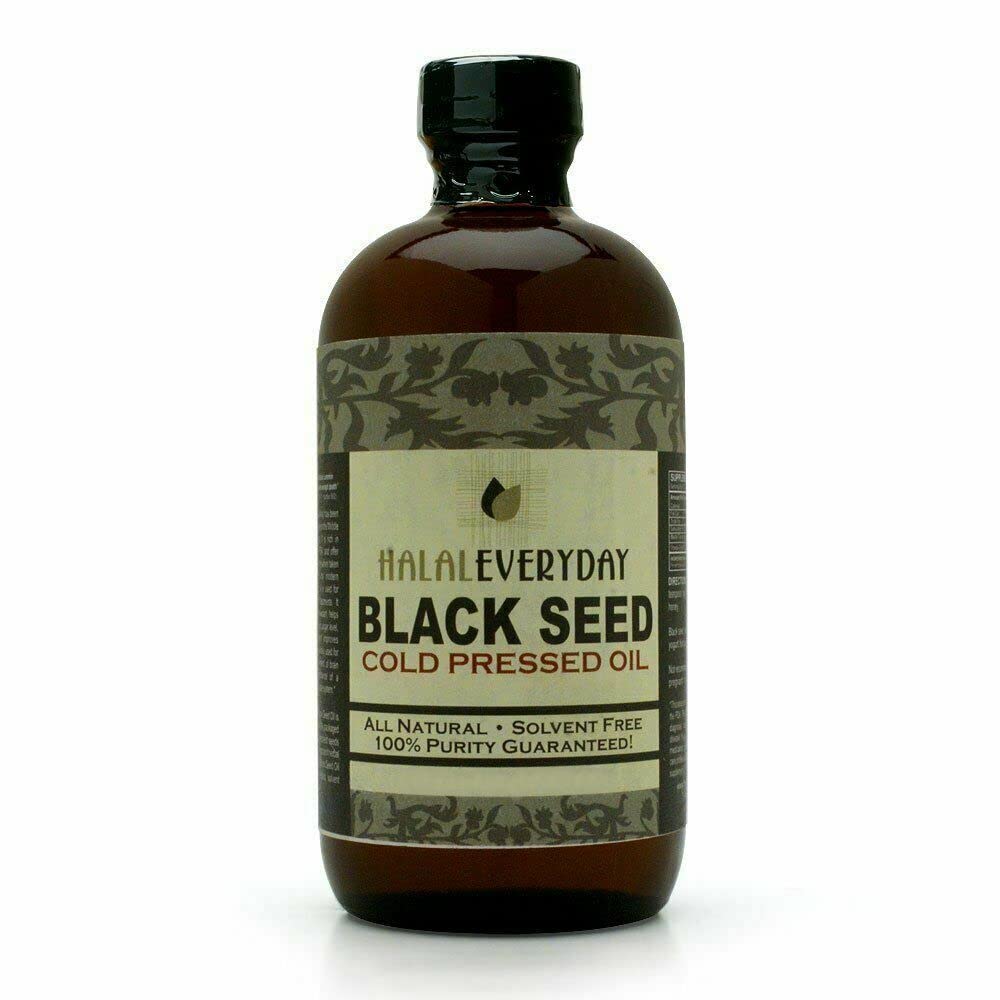 BLACK SEED OIL - 16 oz skleněná láhev. 100% čisté a nahromaděné. Nefiltrovaný, neředěný, syrový. NON-GMO & Vegan Nigella Sativa (Black Cumin). Hexan a konzervační látky zdarma. Tmavý a silný