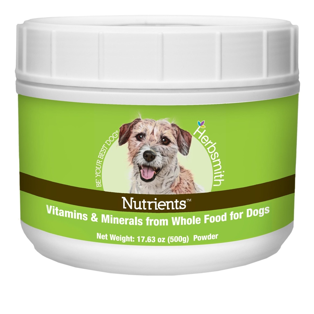 Herbsmith Nutrients Superfood Dog Multivitamin Featuring Vitamíny & Minerály z Whole Foods Boost Kibble nebo DIY Raw s antioxidanty pro štěňátka do seniorů - 17.63 oz