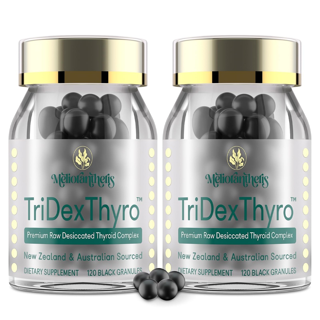 Příplatek za štítnou žlázu - TriDexThyro ™ Surový komplex štítné žlázy 375 mg s hovězím, vepřovým a ovčím masem - 120 Kapsle pro ženy a muže