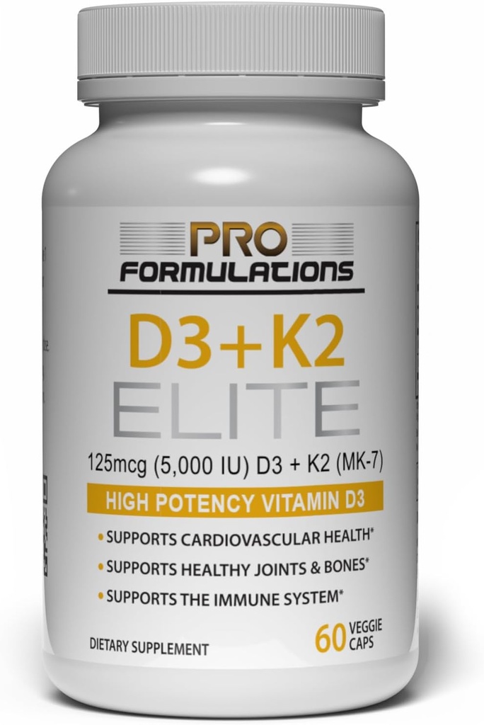 Pro aplikace MD D3 + K2 Elite - Vitamin D3 + Vitamin K2 - 60 Day Supply - High- Potency, Bioavailable MK- 7