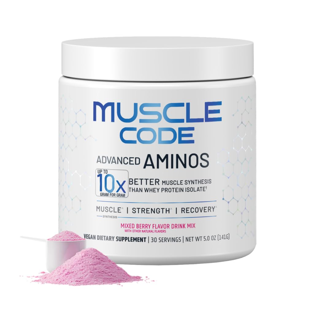 NAUTILUS Svalový kód Essential aminokyseliny Powder Muscle Syntéza & Opravy & Síla Přírodní smíšené Berry Flavor - 30 Služeb Klinicky Studoval 0g Cukr, Keto, Vegan, Gluten Free, Mléko zdarma