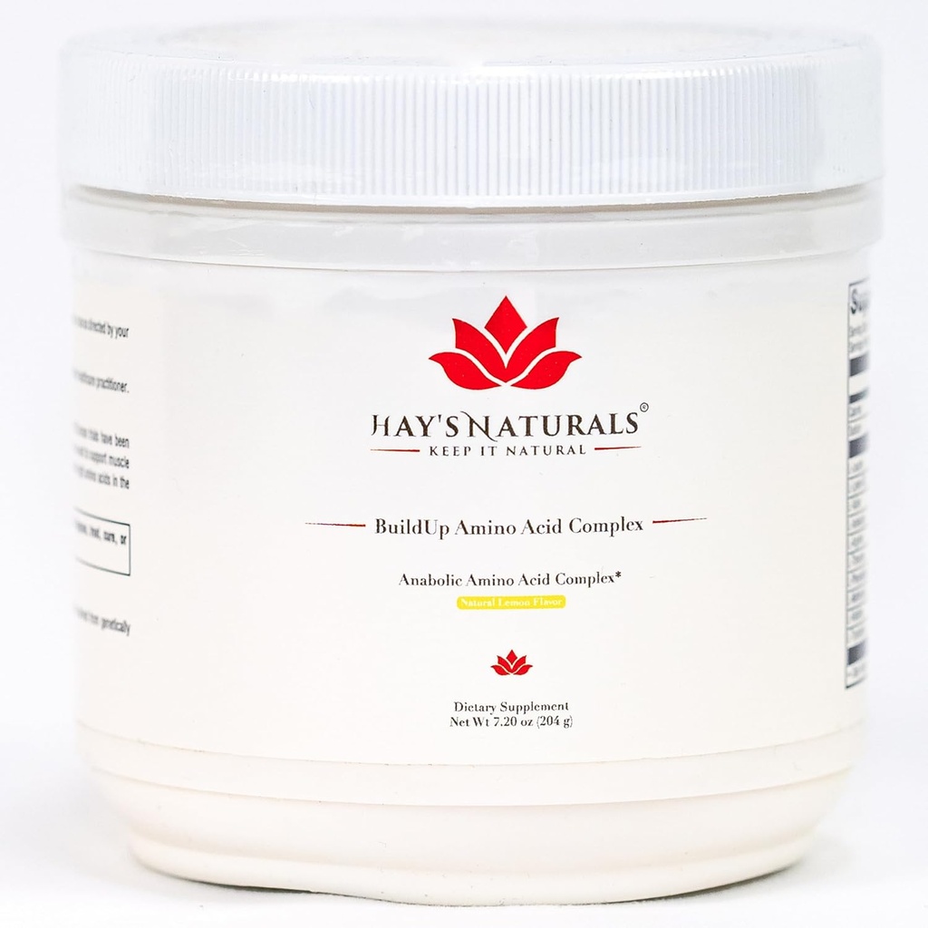 Hay 's Naturals BuildUp - Advanced Amino Acid Complex CLAS124; BCAA Powder with All Essential Amino Acids for Lean Muscle Growth, Enhanced Strength & Recovery CLAS124; 30 Servings CLAS124; Natural Lemon Flavoring