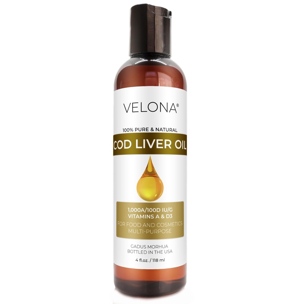 Velona Cod Játra Oz 124; 1,000A / 100D IU / g Omega 3 Vitamíny A & D3 124; Norská Arktida udržitelně sourced Nordic Oil 124; Vlasy, Tělo a péče o pleť 124; Použití dnes - Užijte si výsledky