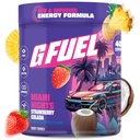 G Fuel Miami Nights 2.0 Energy Drink Powder, Pre Workout Caffeine Mix for Gaming, Sugar Free Focus Amino, Vitamin + Antioxidanty, 8.7oz (Strawberry Pina Colada, 40 Služeb)
