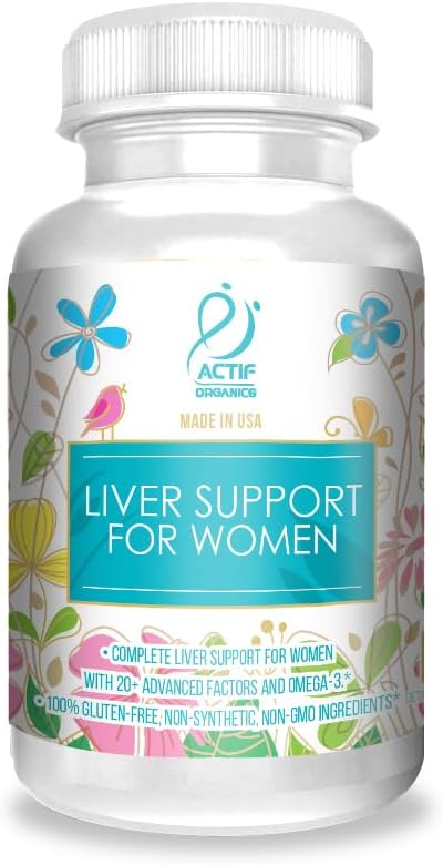 ActiF Podpora jater pro ženy s 20 + pokročilými faktory a Omega-3 - Non GMO, Made in USA, 90 Počet