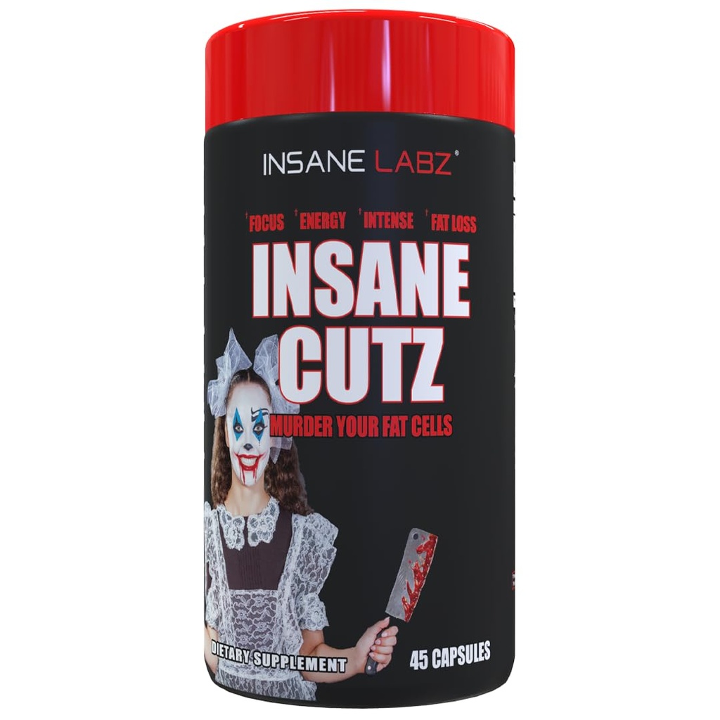Insane Labz Insane Cutz Intense Fat Burner for Men and Women, Termogenic Weight Loss Supplement with Dandelion Root Extract Fueld by AMPiberry, Appetite Suppressant - 45 Daily Srvgs (45 Kapsle)
