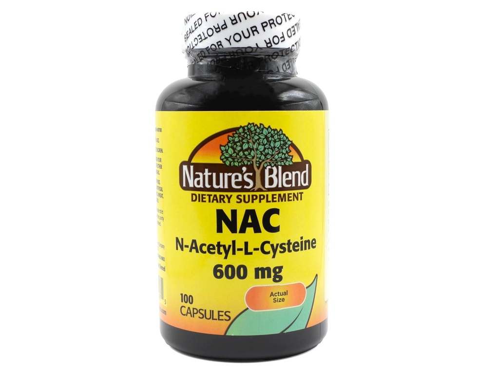 Příroda je směs NAC dodatek N-acetyl-L-cystein 600mg 100 Kapsle - imunitní podpora, Antioxidant pro buněčné zdraví