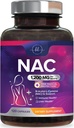 NAC dodatek - 1200mg per Serving N-Acetyl-L-Cystein - Optimální absorpční imunitní podpora s účinnými antioxidanty - Podpora dýchacích a jaterních zdraví - Gluten Free, Lahvička v USA - 120 Kapsle