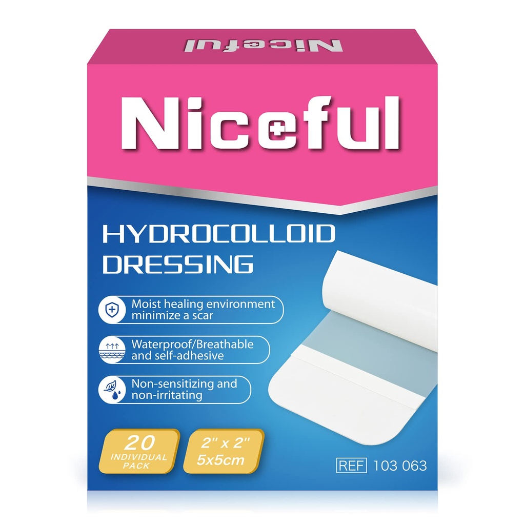 20 Count Hydrocoloid Obvazy 2 "x 2", Wound Dressing Small Hydrocoloid Gel Obvazy pro zranění, Wound Hojení Bed Sore Obvaz