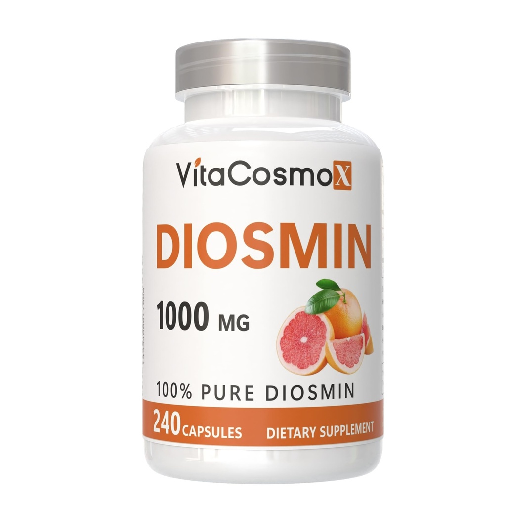 Diosmin Kapsle, 240 Počet, 1000 mg Serving, Vegan, Citrus Bioflavonoids 100% Vegetarian, Non- GMO & gluten Free Diosmin Dodatek s Max Strength