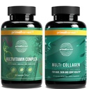 Primal Harvest Multivitamin & kolagen doplňky pro ženy a muže Multi vitamínové kapsle a kolagen Peptides pilulky Bundle