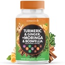 Turmeric Moringa dodatek 124; Ginger, Boswellia, Saffron, Holy Basil - Společná podpora Dodatek pro ženy a muže s Ceylon Skořice, Quercetin, Tart Cherry - 120 Počet