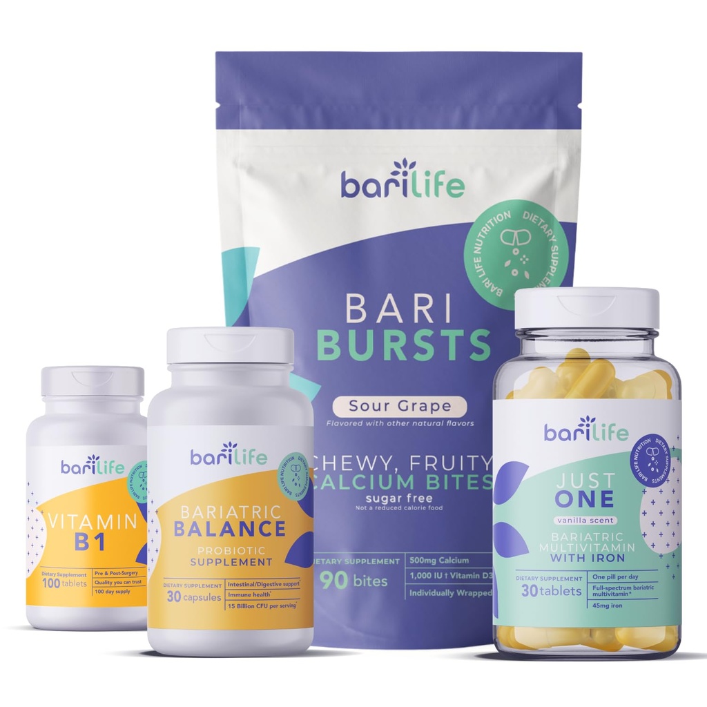 Bari Life Gastric Sleeve a Gastric Bypass Vitamin a doplněk Starter Kit (Grape)