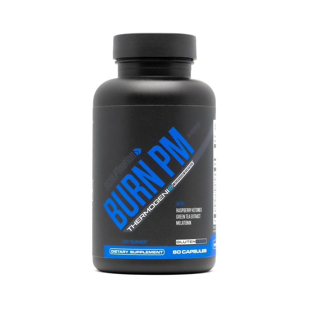 Sochařský národ V Shred Burn PM - Night Time Fat Burner - Suppressant and Weight Loss Support - Malina Ketony, Green Coffee Bean Extract, Melatonin - 60 Gluten zdarma Kapsle