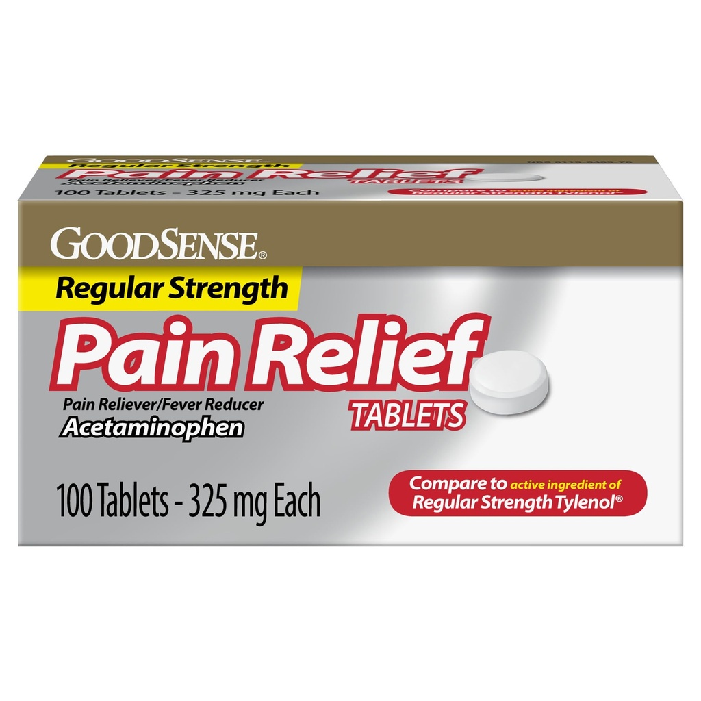 Relief, Acetaminofen Tablets 325 mg, Pravidelná síla, Reliever bolesti a Reducer horečky