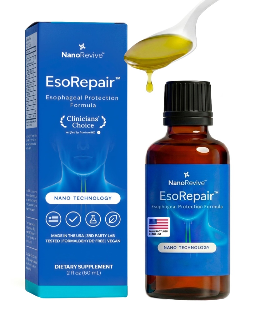 EsoRepair Nano Esophageal & Žaludek Zdravotní doplňky pro muže a ženy - Digestivní komfort - Slippery Elm Bark, Zinek L- Carnosinus & Aloe Vera Extract - Non- GMO & Dairy Free