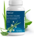 AloeCure Natural Melatonin + kolagen s organickou aloe Vera - Příplatek přírodní spánkové pomoci pro klidné noci - Komplex kolagen pro společnou sílu, elasticita kůže, růst vlasů a nehtů, 30 Kapsle