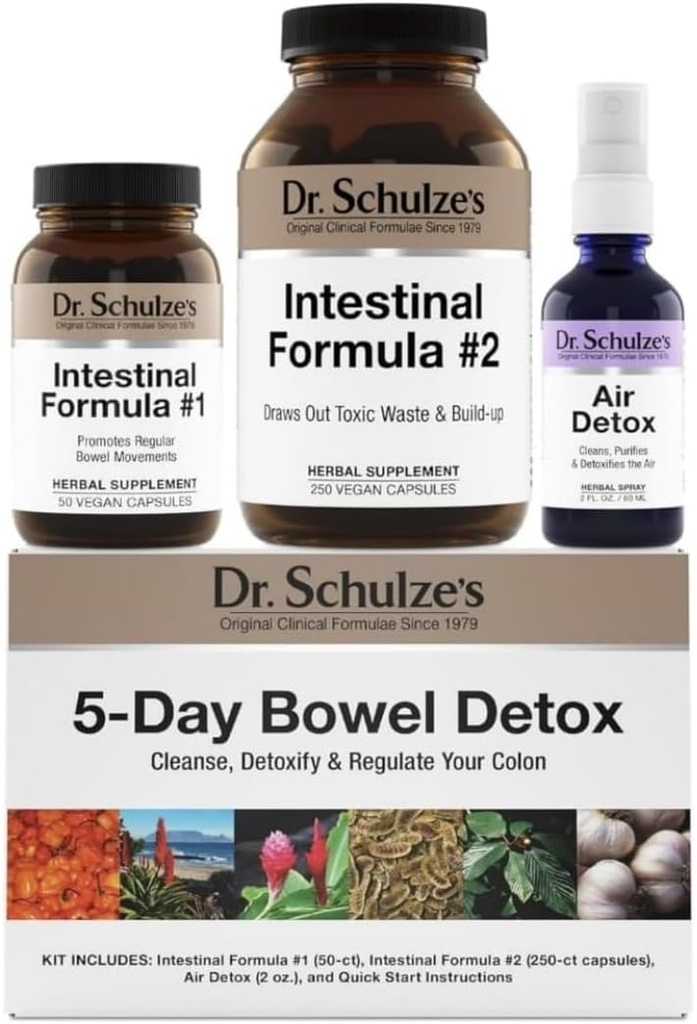 Dr. Schulze je 124; 5- Day Bowel Detox 124; Bylinné kolony Cleanse 124; Může zlepšit stravení 124; Promotes Zdravý pohyb 124; Balení May Vars