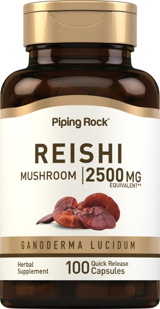 Piping Rock Reishi Houby Kapsle 124; 2500mg Dubrovník 124; 100 pilulky 124; Standardizovaný bylinný extrakt dodatek 124; s Ganoderma Lucidum Dublin 124; Non GMO, gluten zdarma